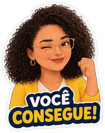 Prof.ª Ana ilustrada dizendo: você consegue